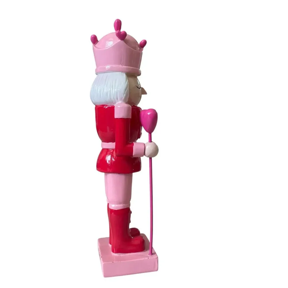 Cupcakes & Cashmere Wooden Heart Nutcracker 12.5in Pink & Red Valentines Decor